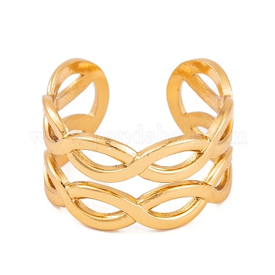 Кольца-манжеты из нержавеющей стали 304 с вакуумным покрытием PVD для женщин RJEW-G316-16G-1