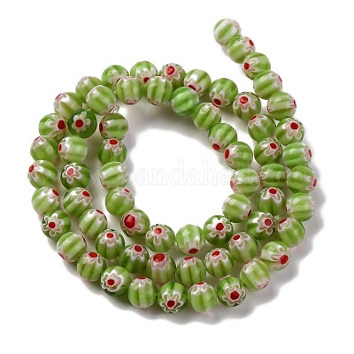 Ручной работы millefiori стеклянные бусины нитки LAMP-G164-02D-1