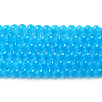 Выпечки окрашены имитация нефрита стекловолокна круглый шарик DGLA-Q021-4mm-13-1