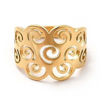 Ионное покрытие (ip) 201 нержавеющая сталь облако регулируемое кольцо для женщин RJEW-F131-01G-1