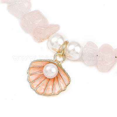 Браслеты на ногу с подвесками в форме ракушки из цинкового сплава AJEW-AN00735-03-1