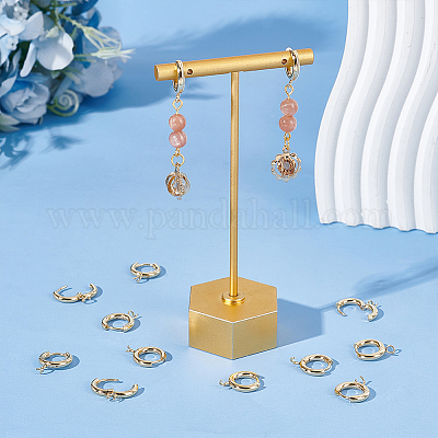 20 шт. фурнитура для сережек-колец Huggie Hoop из нержавеющей стали 201 STAS-UN0056-86-1