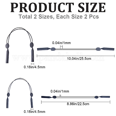 4шт 2 стиля силиконовый регулируемый ремешок для очков без хвоста AJEW-GF0007-53-1