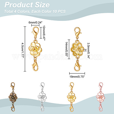 40 шт. 4 стиля цинковый сплав двойной карабин-зажим соединители FIND-NB0003-29-1