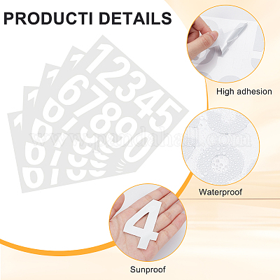 Самоклеящиеся светоотражающие наклейки для почтовых ящиков № 0~9 для домашних животных DIY-WH20010-26A-01-1