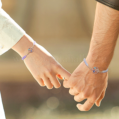 Плетеный нейлоновый браслет материалы AJEW-PH0001-18-1