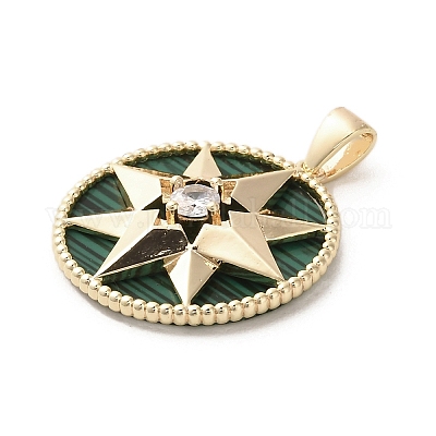 Латунные микропаве прозрачные подвески с фианитом KK-P260-30G-1