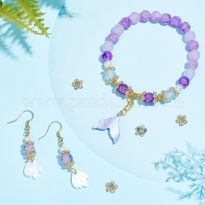 20 шт. 2 стильных латунных колпачка для бусин с микропаве из прозрачного кубического циркония KK-DC0001-53-1