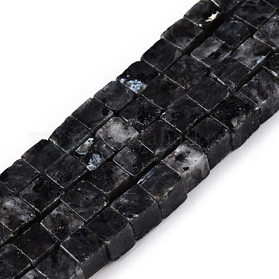 Натуральные нити бус из ларвикита G-T139-6x6-25A-1