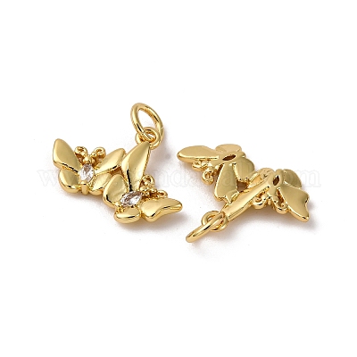 Латунные микро проложить кубического циркония подвески KK-P308-38G-1