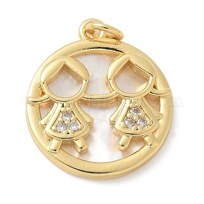 Латунные микро проложить кубического циркония подвески KK-K298-22G-03-1