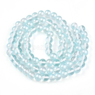 Запекание окрашенные прозрачные стеклянные бусины нити DGLA-N011-10mm-05-1