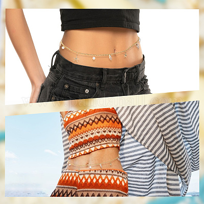 Богемные ремни с кисточками из натуральной ракушки и пластиковой имитации жемчуга&nbsp;AJEW-CY0001-06B-1