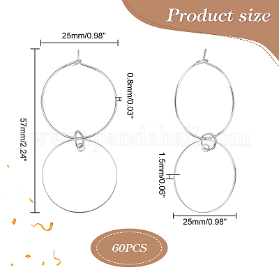 Плоские круглые прозрачные акриловые подвески для бокалов для вина AJEW-AB00109-1