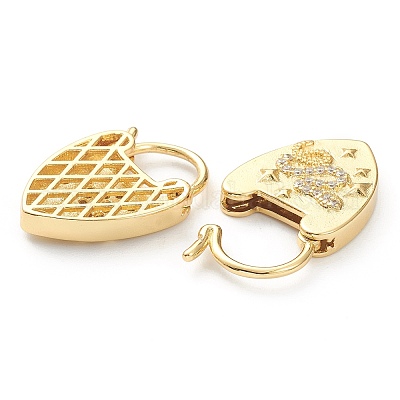 Застежки из латуни с микропейвом и прозрачным фианитом ZIRC-P082-03A-G-1