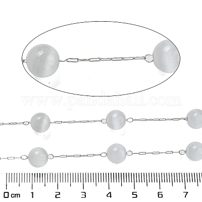 Нержавеющая сталь 304 со стеклянными звеньями «кошачий глаз» CHS-G038-08P-05-1