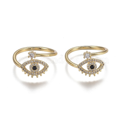 Регулируемые латунные кольца микро манжеты из прозрачного циркония ZIRC-Z002-24G-1