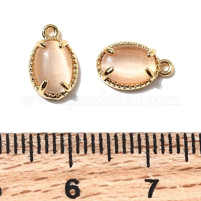 Овальные латунные подвески KK-D024-01D-G-1