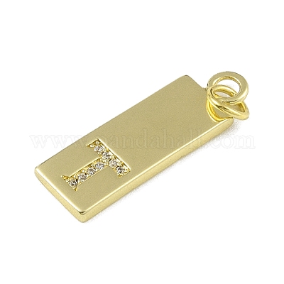 Латунные микропаве прозрачные подвески с фианитом KK-P266-06G-T-1