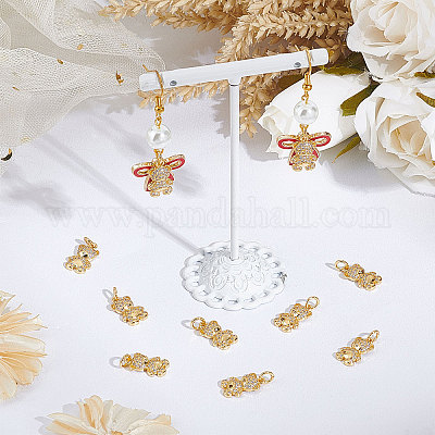 Латунные микропаве прозрачные подвески с фианитом ZIRC-SC0001-25-1