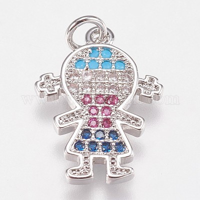 Латунные микро проложить кубического циркония подвески KK-I614-062P-1