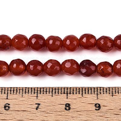 Окрашенные природные белый нефрит бисер пряди G-T139-6mm-60-11-1