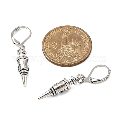 Серьги из сплава в тибетском стиле с застежкой-молнией EJEW-JE06507-1