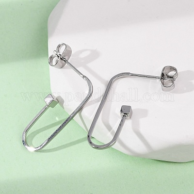 Кубические серьги-гвоздики из латуни EJEW-S280-04P-1