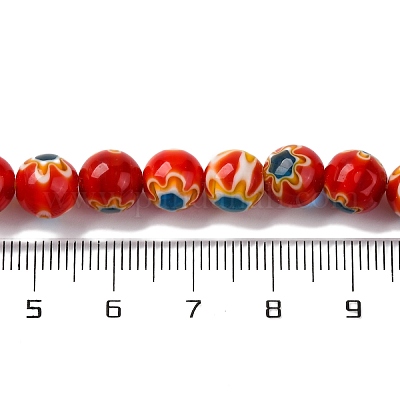 Ручной работы millefiori стеклянные бусины нитки LAMP-G164-05A-1