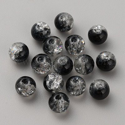 50шт прозрачные стеклянные бусины с кракле GLAA-WH0024-07Q-1