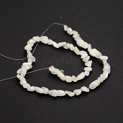 Натуральные белые нити из лунного камня G-J280-01-1