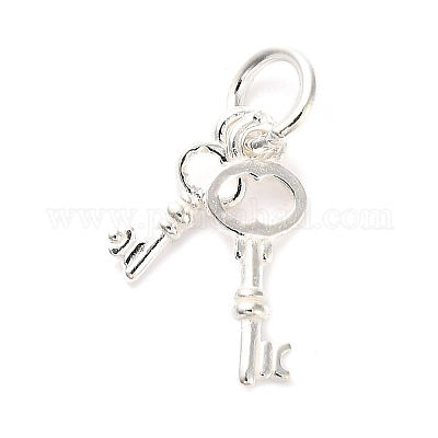 S925 подвески с двойными ключами из стерлингового серебра STER-K183-02B-S-1