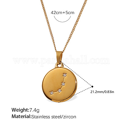 Кулон-подвеска в виде двенадцати созвездий из микропаве из нержавеющей стали 304.&nbsp;WGE6756-03-1