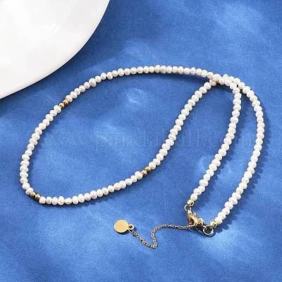 Ожерелья из натурального пресноводного жемчуга NJEW-D338-01G-1