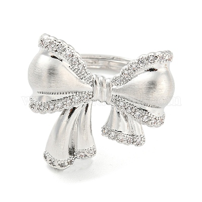 Регулируемые кольца из латунного микропаве из циркония RJEW-E091-02P-1