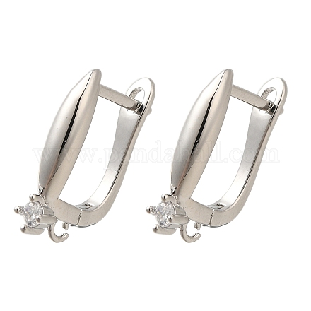 Покрытие стойки латунь микропаве фианит серьги обручи EJEW-H143-12P-1