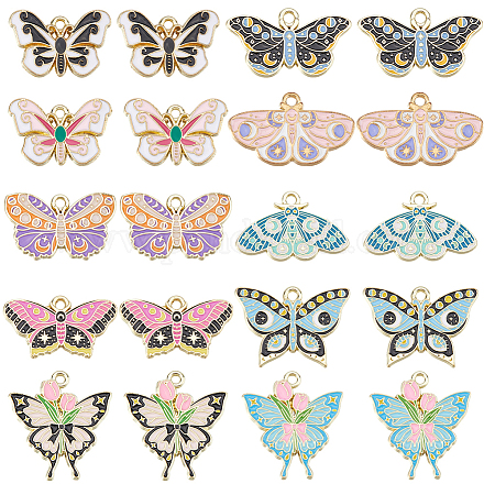 20шт 10 стиля подвески из сплава с эмалью FIND-SC0012-36-1