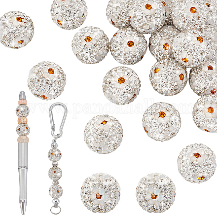 20 шт. бусины из полимерной глины со стразами RB-PH0001-47-1