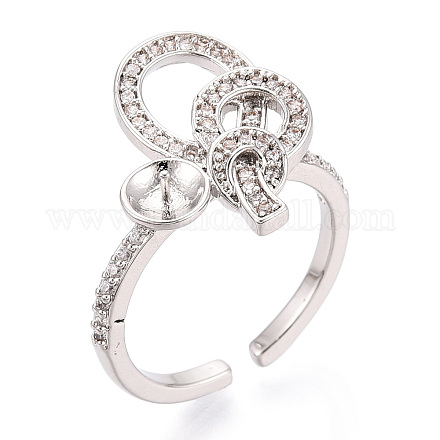 Узел латунный микропаве кубический цирконий чашка колышек закрепка кольца KK-N274-23P-1