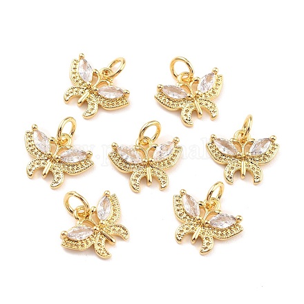 Настоящие 18k позолоченные латунные микро pave кубические циркониевые подвески ZIRC-Z023-05B-1