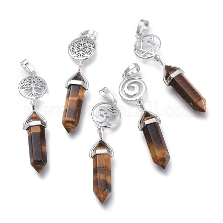 Естественно тигровый глаз отметил большие кулоны G-D0021-01P-23-1