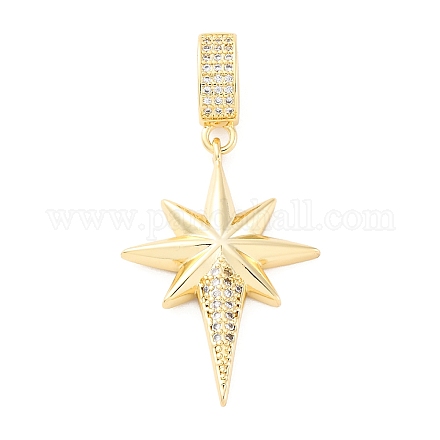 Латунные микропаве прозрачные подвески с фианитом KK-S510-28G-1