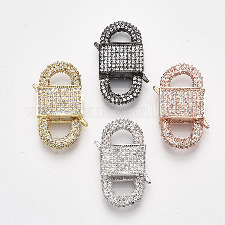 Латунь микро проложить Цирконом застежками ZIRC-S061-135-1