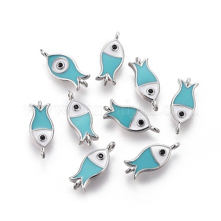 Соединители латунные эмалевые звенья&nbsp;KK-F783-15P-1