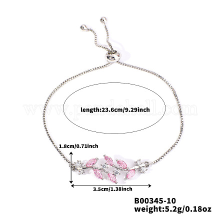 Браслеты-слайдеры из латуни с микропаве и кубическим цирконием DJ2694-4-1