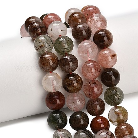 Нити бусин из натурального многоцветного рутилового кварца G-G300-A03-10mm-1