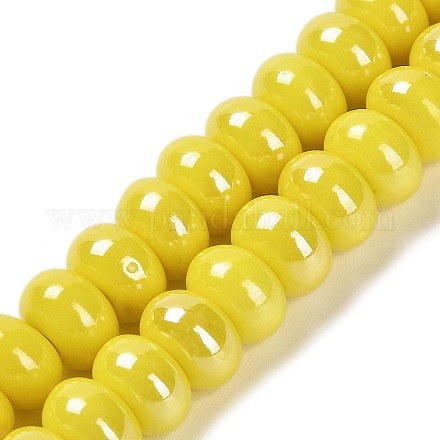 Фарфоровые бусины-рондели PORC-Q001-01J-1