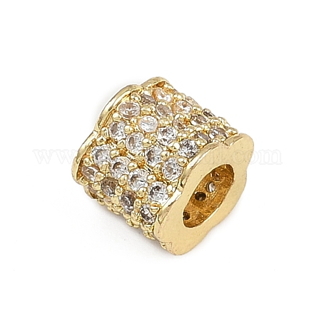 Латунь микропаве прозрачный кубический цирконий европейский бисер KK-D409-04G-1