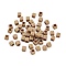 Opaque Acrylic Beads, Cube with Letter, Golden Metal Enlaced, Tan, 6x6x9mm, Hole: 3mm, about 3125pcs/500g