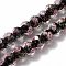 Handmade Gold Sand Lampwork Beads Strands, Inner Flower, Faceted Rondelle, Black, 9~10x7~8mm, Hole: 1.5~2mm, about 60pcs/strand, 17.3 inch